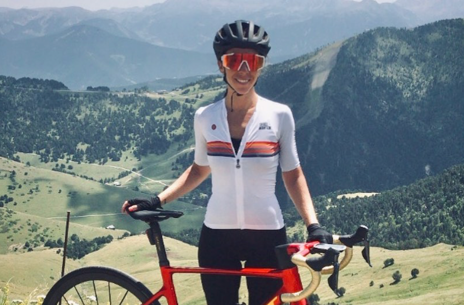 woman cycling in mountains